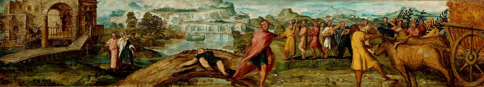 Tintoretto - Überführung der Bundeslade durch David; der Tod des Usa, um 1543-1544