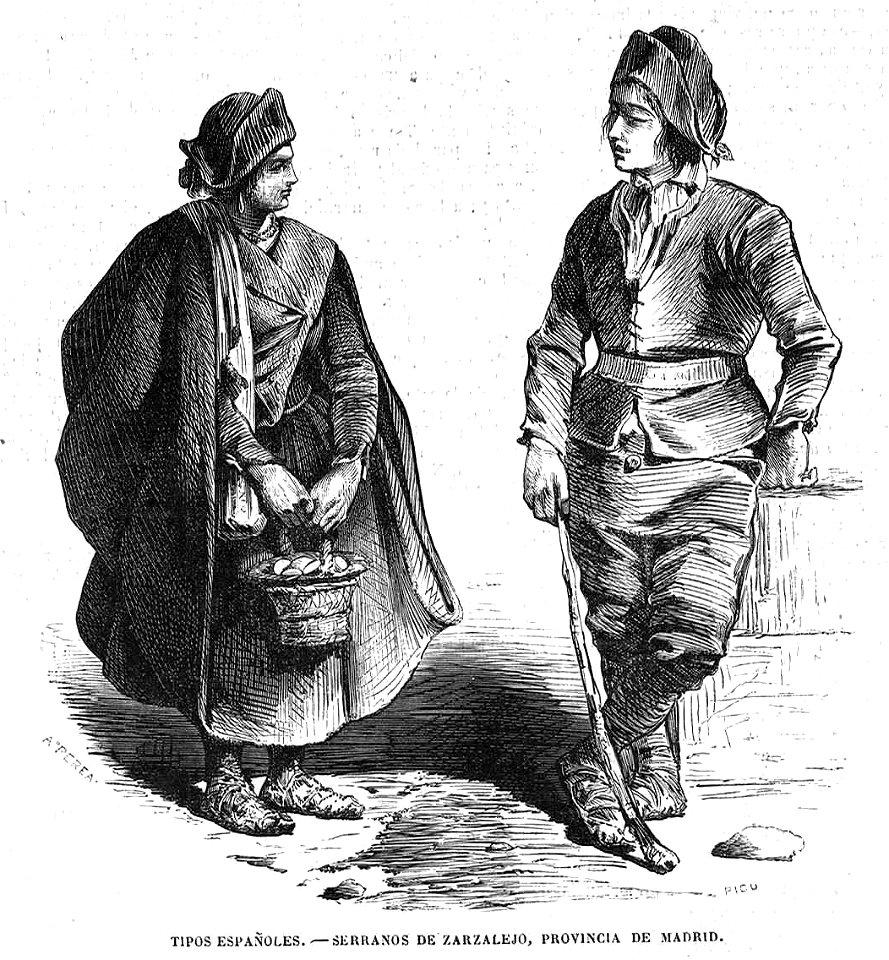 Tipos españoles - Serranos de Zarzalejo, provincia de Madrid, en El Museo Universal