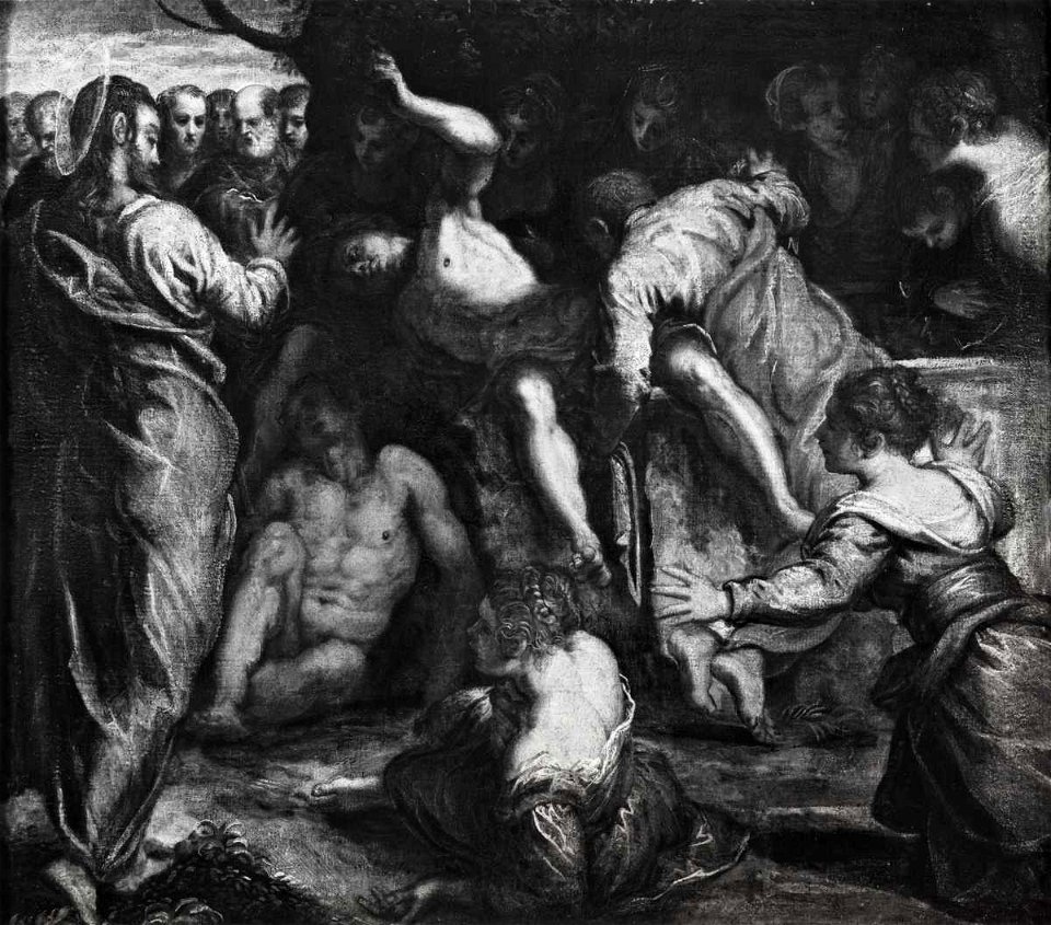 Tintoretto - Resurrezione di Lazzaro, 1573, Asta Sotheby's
