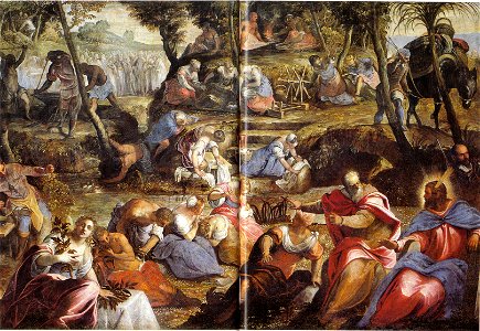 Tintoretto, Jacopo - Israeliten in der Wüste-Zurückweisung des Manna