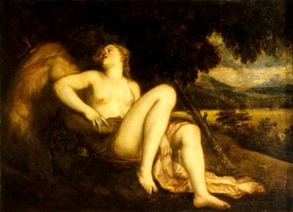 Titian (c.1488-1576) (studio of) - Nymph and Faun - 486193 - National Trust