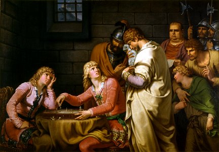 Johann Heinrich Wilhelm Tischbein - Konradin von Schwaben und Friedrich von Baden vernehmen ihr Todesurteil (1784, Schloss Friedenstein)