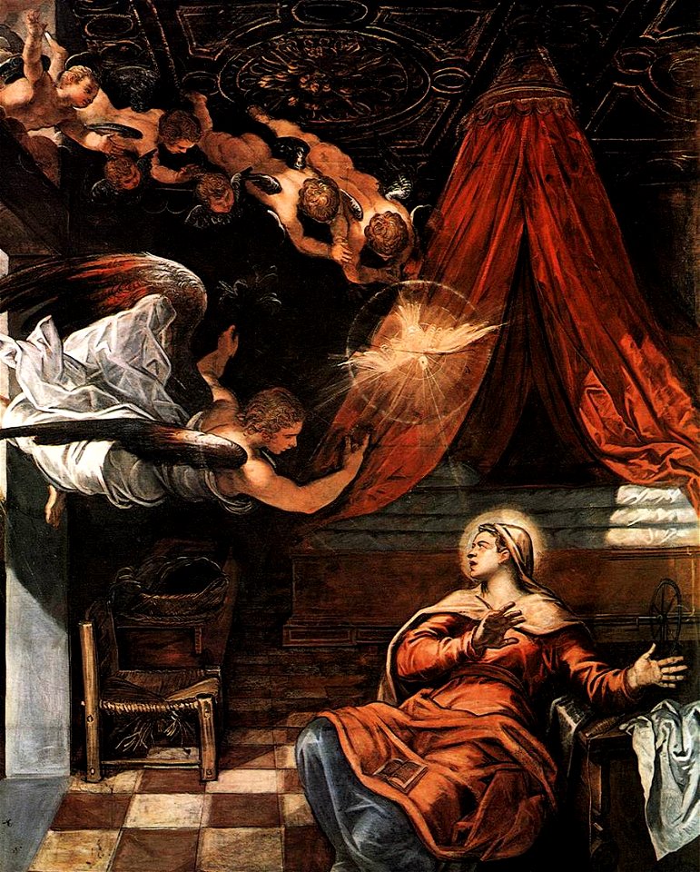 Jacopo Tintoretto - The Annunciation (detail) - WGA22582