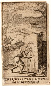 Titelprent Eens Christens reize naar de eeuwigheid, objectnr A 41699