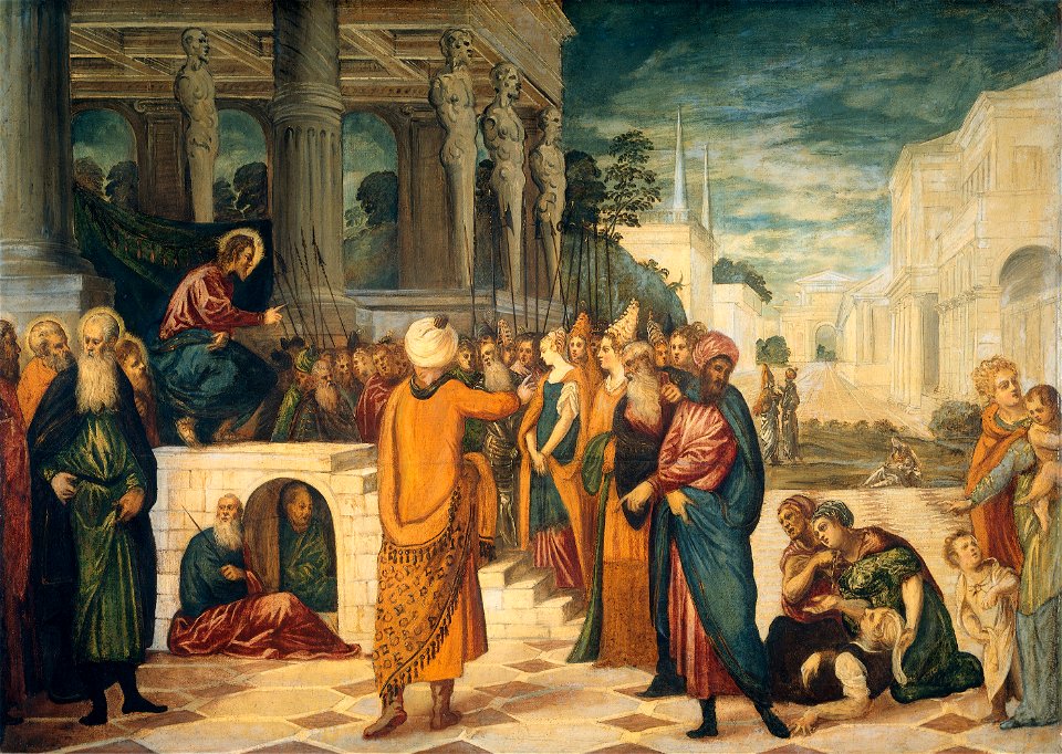 Jacopo Tintoretto - Christus en de overspelige vrouw