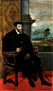 Titian - Portrait of Charles V Seated - WGA22964. Free illustration for personal and commercial use.