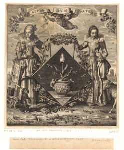 Titelprent voor- 'Maegde-wapen', onderdeel van J. Cats, Hovwelyck, 1625