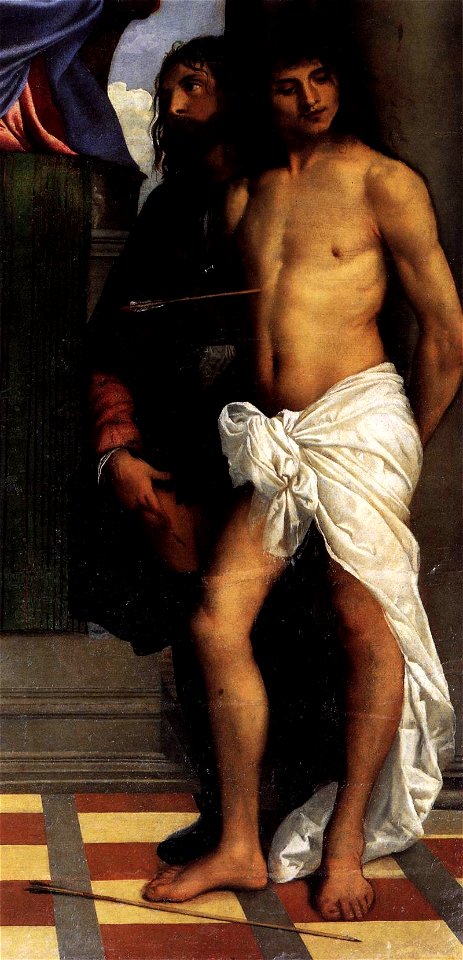 Titian - St Mark Enthroned with Saints (detail) - WGA22767