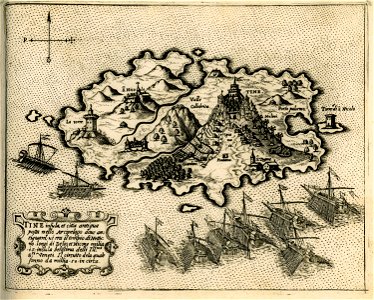 Tine insula et citta antiqua - Camocio Giovanni Francesco - 1574