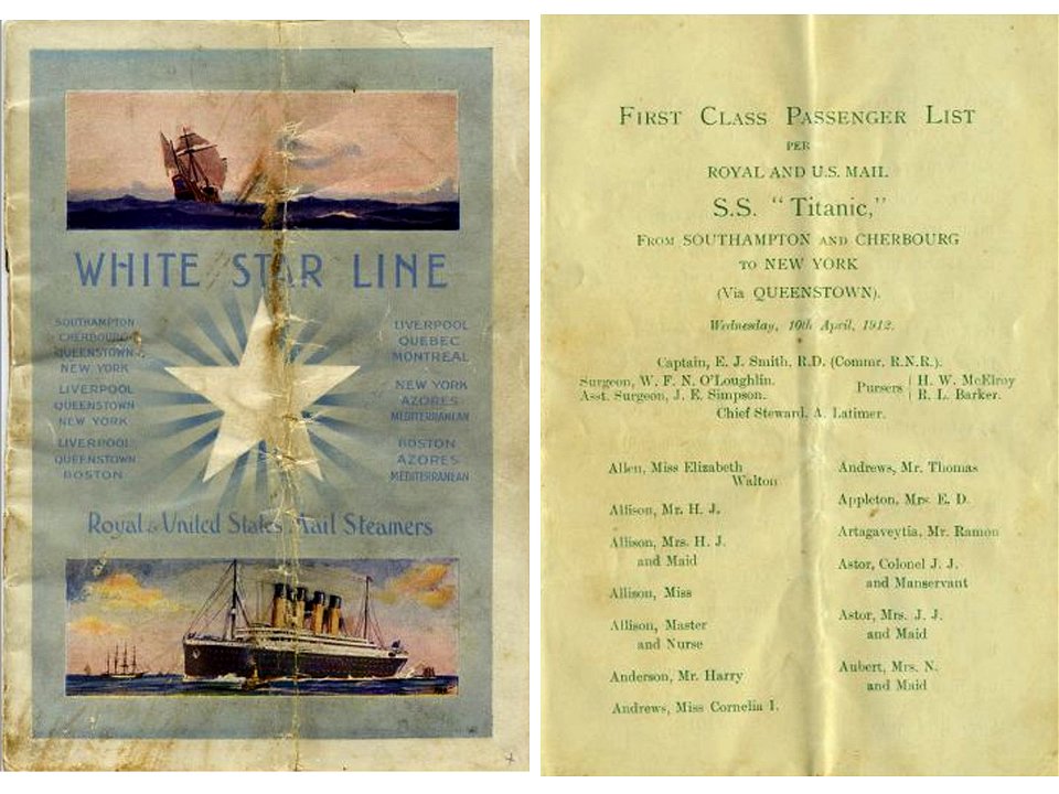 Titanic Brochure carried by Marian Thayer