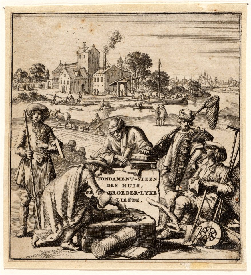 Titelprent Fondament-steen des huis, der broeder-lyke liefde, objectnr A 42183