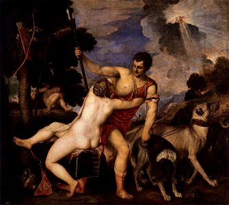 Titian - Venus and Adonis - WGA22880. Free illustration for personal and commercial use.