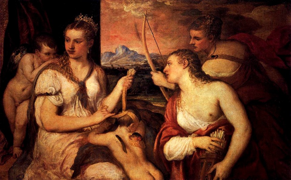 Titian - Venus Blindfolding Cupid - WGA22908