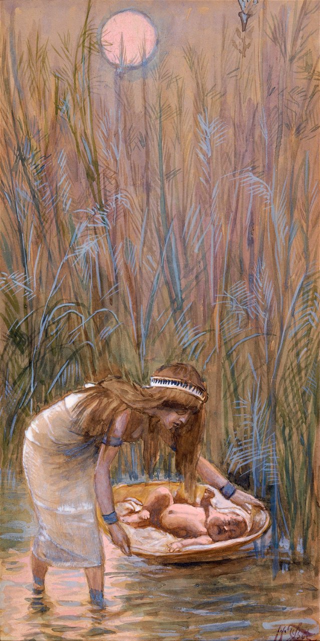 Tissot Moses Laid Amid the Flags