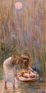 Tissot Moses Laid Amid the Flags