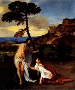 Titian - Noli me tangere - WGA22737. Free illustration for personal and commercial use.