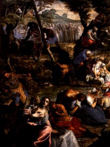 Jacopo Tintoretto - The Jews in the Desert (detail) - WGA22647. Free illustration for personal and commercial use.