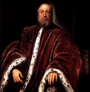 Jacopo Tintoretto - Portrait of a Procurator of St Mark's (detail) - WGA22700