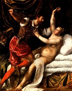 Titian - Tarquin and Lucretia - WGA22892. Free illustration for personal and commercial use.