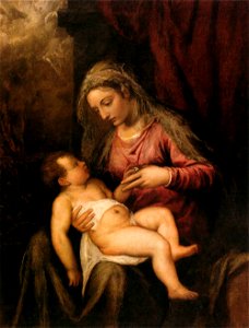Titian - Virgin and Child - WGA22835. Free illustration for personal and commercial use.
