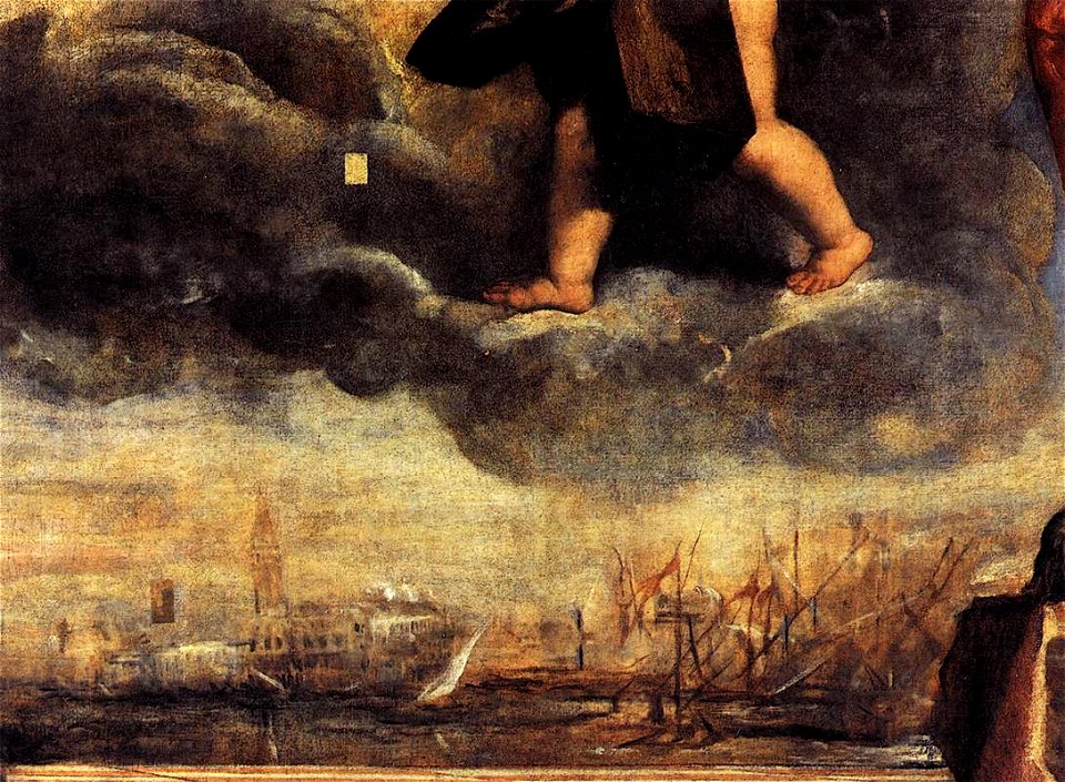 Titian - Doge Antonio Grimani Kneeling Before the Faith (detail) - WGA22849