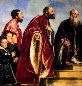 Titian - The Vendramin Family Venerating a Relic of the True Cross (detail) - WGA22811
