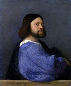 Titian - Portrait of a man with a quilted sleeveFXD. Free illustration for personal and commercial use.