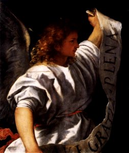 Titian - Polyptych of the Resurrection - Archangel Gabriel - WGA22785. Free illustration for personal and commercial use.