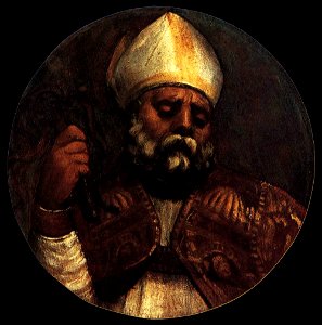 Titian - St Ambrose - WGA22776. Free illustration for personal and commercial use.