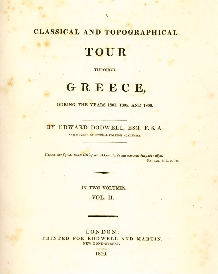 Title page - Dodwell Edward - 1819
