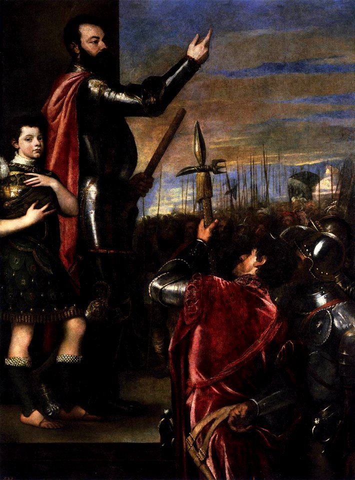 Titian - The Marchese del Vasto Addressing his Troops - WGA22984