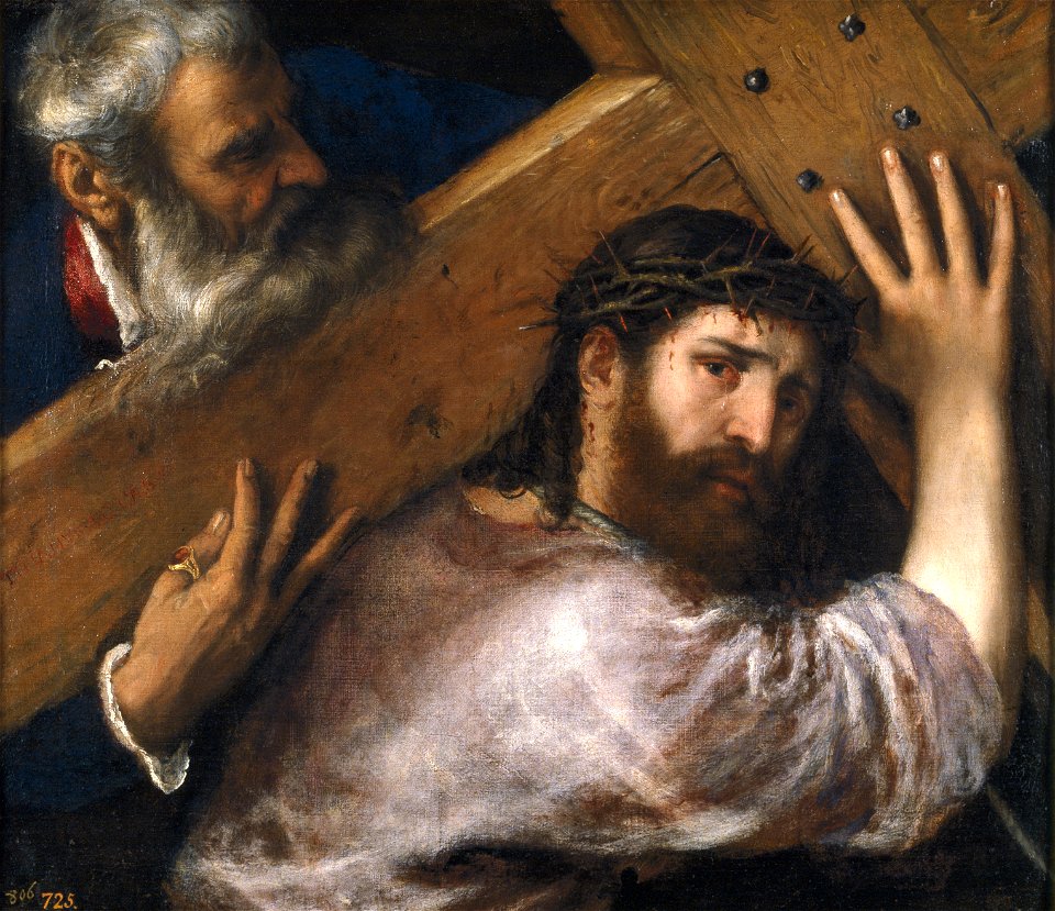 Titian, Christ Carrying the Cross. Oil on canvas, 67 x 77 cm, c. 1565. Madrid, Museo Nacional del Prado