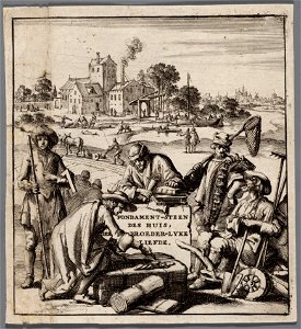 Titelprent Fondament-steen des huis, der broeder-lyke liefde, objectnr A 42185