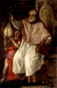 Titian - St Nicholas - WGA22829. Free illustration for personal and commercial use.