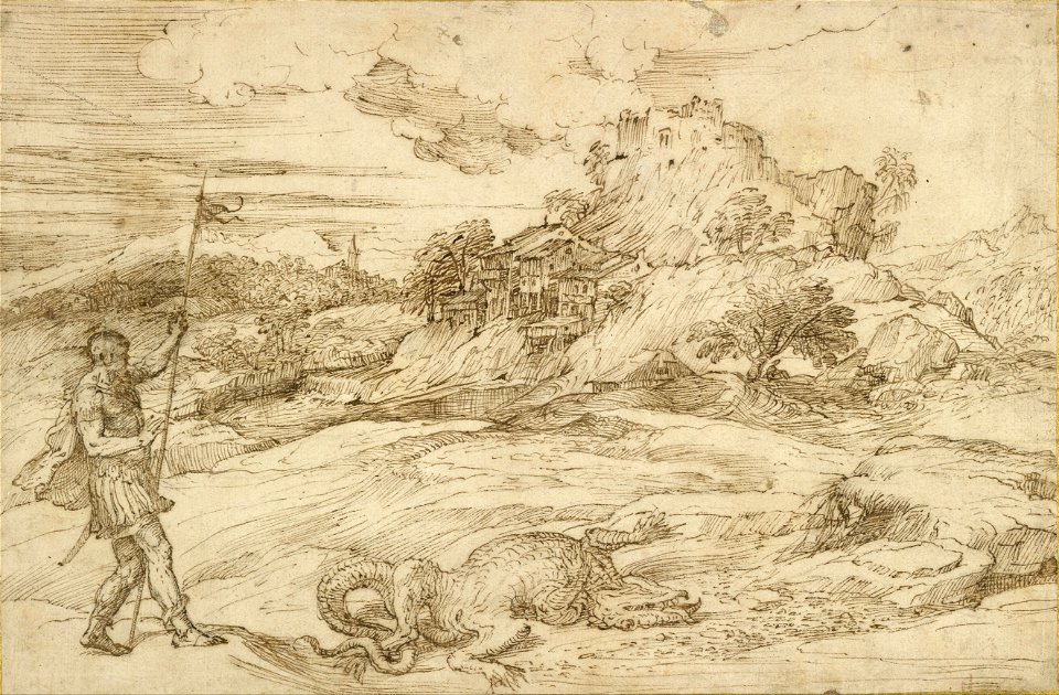 Titian - Landscape with St. Theodore Overcoming the Dragon - Google Art Project