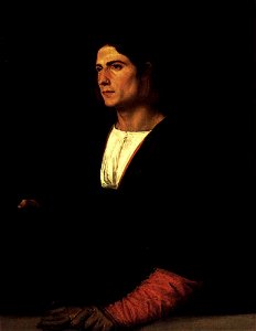 Titian - Young Man with Cap and Gloves - WGA22933. Free illustration for personal and commercial use.