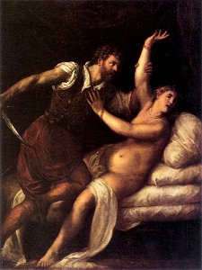 Titian - Tarquin and Lucretia - WGA22893. Free illustration for personal and commercial use.