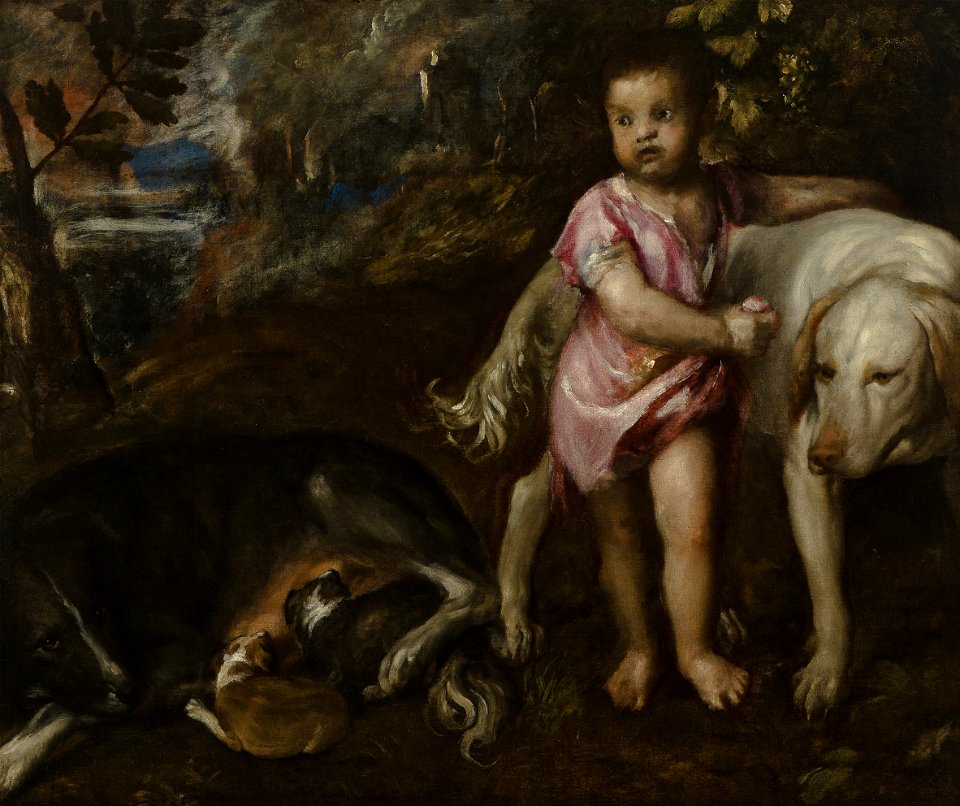 Titiaan - Boy with Dogs in a Landscape - Google Art Project