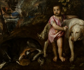 Titiaan - Boy with Dogs in a Landscape - Google Art Project