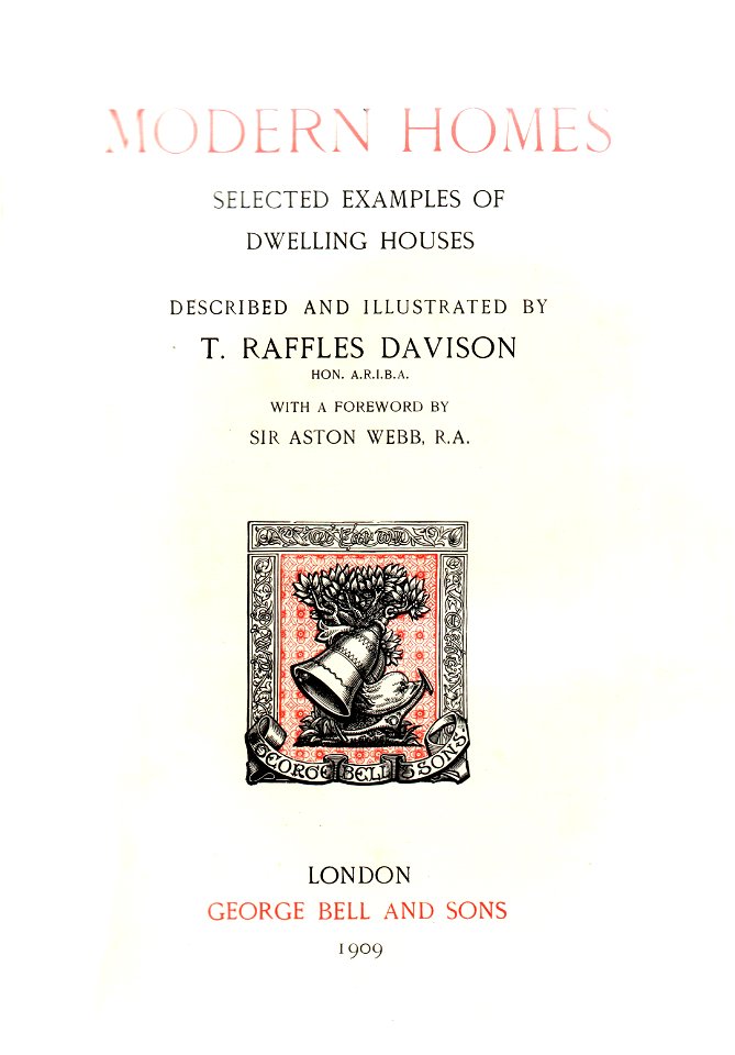 Title page (Modern Homes, 1909). Free illustration for personal and commercial use.