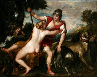 Titian - Venus and Adonis NTIV HACH 1166206. Free illustration for personal and commercial use.