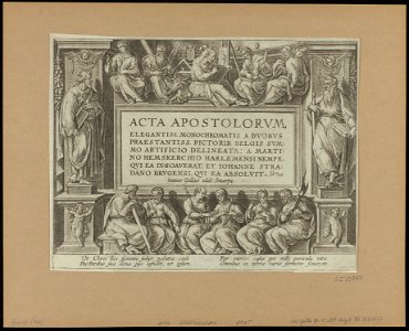 Title Page to Series- The Acts of The Apostels 1582 print by Stradanus, S.I 55787, Prints Department, Royal Library of Belgium