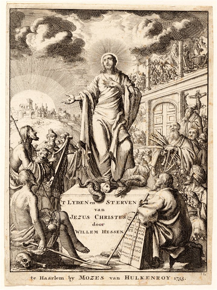 Titelprent ´t Lyden en sterven van Jezus Christus door Willem Hessen, objectnr A 19952