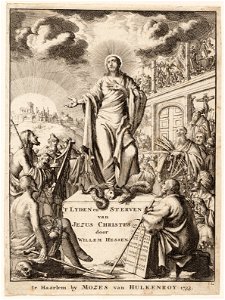 Titelprent ´t Lyden en sterven van Jezus Christus door Willem Hessen, objectnr A 19952