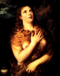 Titian - St Mary Magdalene - WGA22795. Free illustration for personal and commercial use.