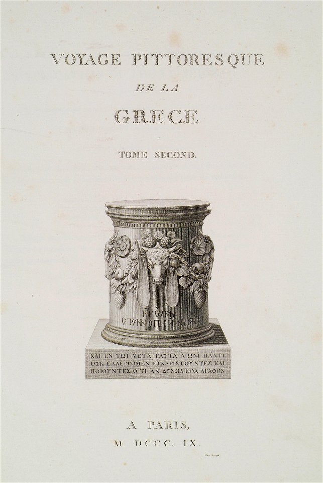 Title page of the second volume of the book - Choiseul-gouffier Gabriel Florent Auguste De - 1809
