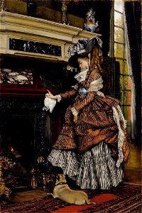 Tissot James Jacques The Fireplace. Free illustration for personal and commercial use.