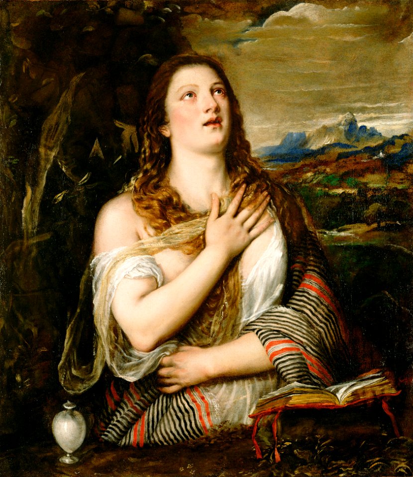 Titian (Tiziano Vecellio) (Italian - The Penitent Magdalene - Google Art Project