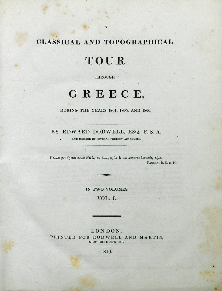 Title page - Dodwell Edward (2) - 1819