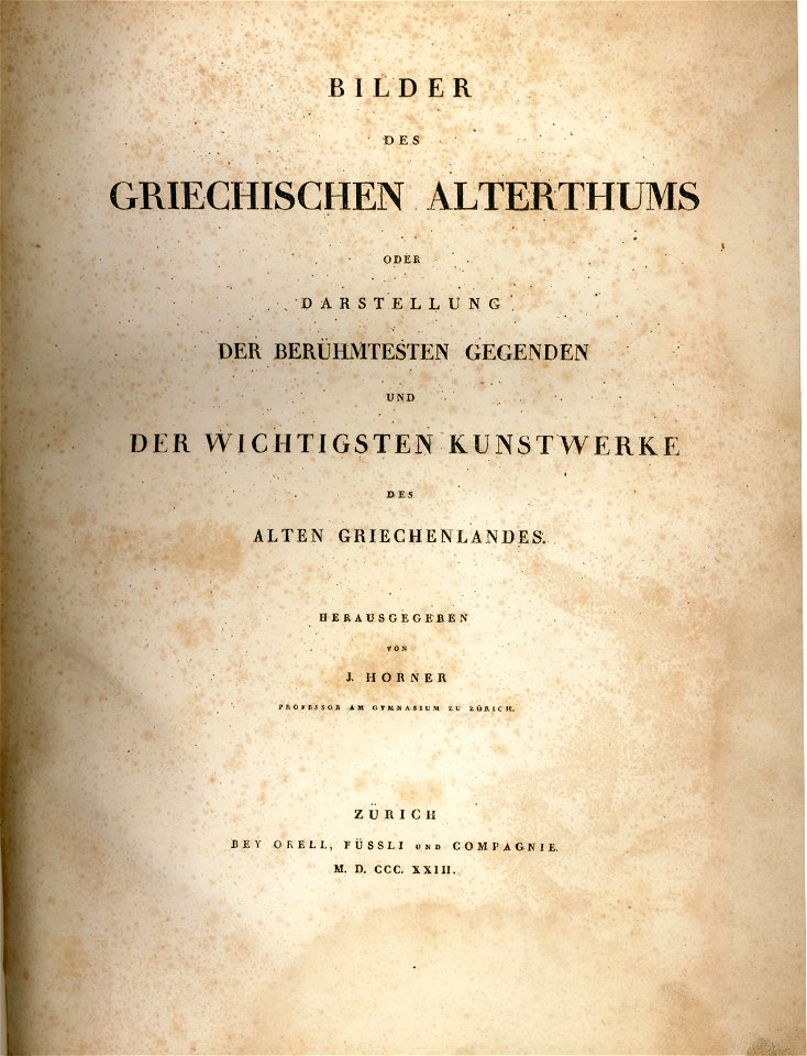 Title page - Horner Johann Jakob - 1823